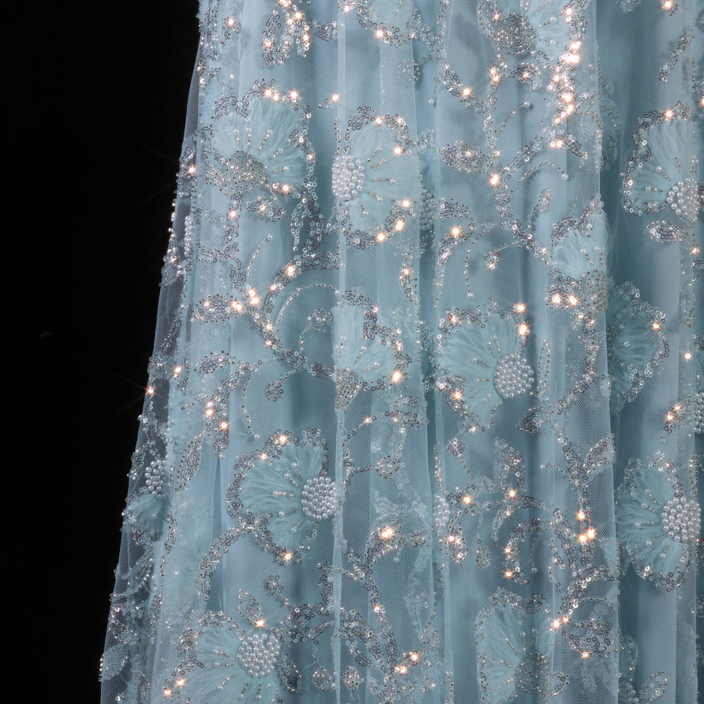 Elegant Pink Long Sleeve Beaded Embroidered Evening Dress SS638