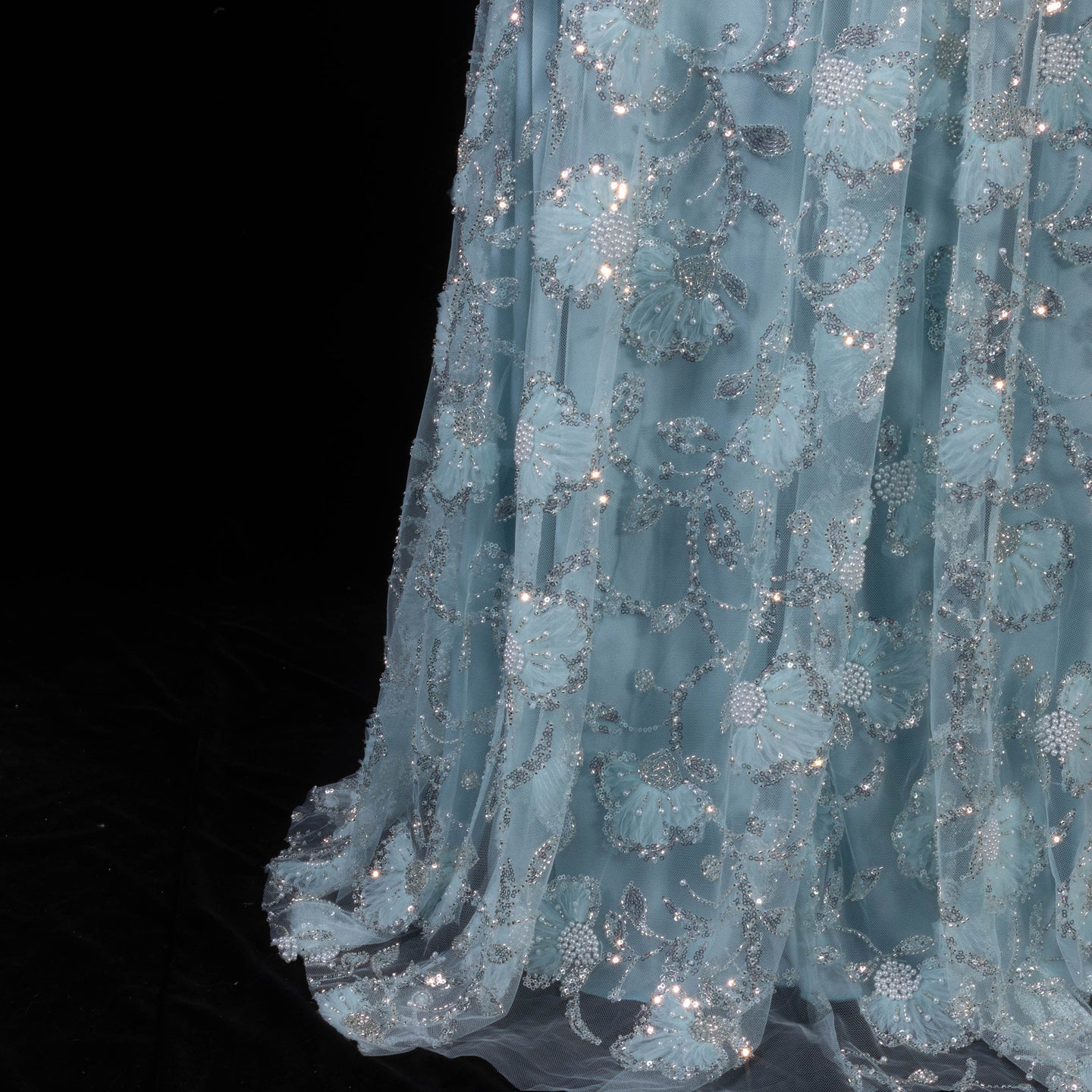 Elegant Pink Long Sleeve Beaded Embroidered Evening Dress SS638