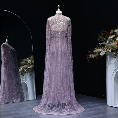 Luxury Nude Beaded High Neck 2 pieces Evening Dress SS780