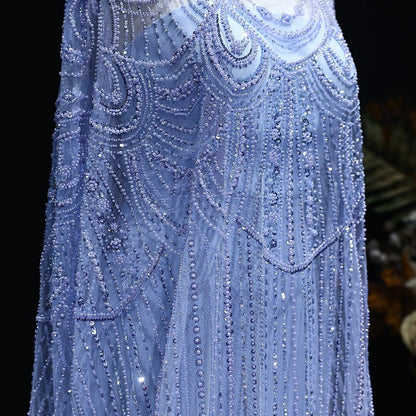 Luxury Nude Beaded High Neck 2 pieces Evening Dress SS780