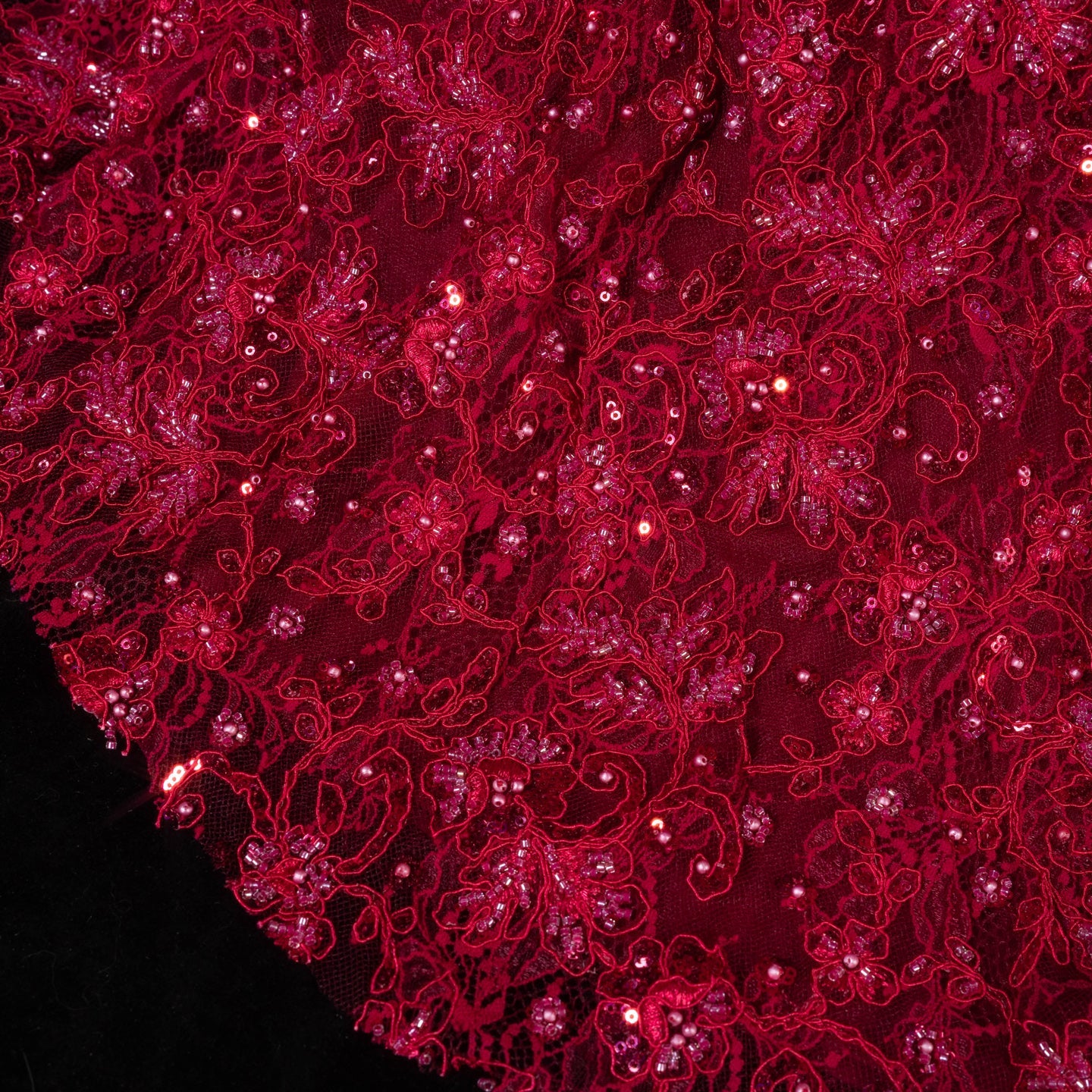 Luxury Wine Red Sequin Off-the-Shoulder Lace Mermaid Evening Dress SF459