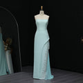 Luxury Mint Green Crystal Embellished Evening Dress XD022