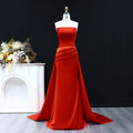 Elegant Red Strapless Evening Dresses with Overskirt SF255
