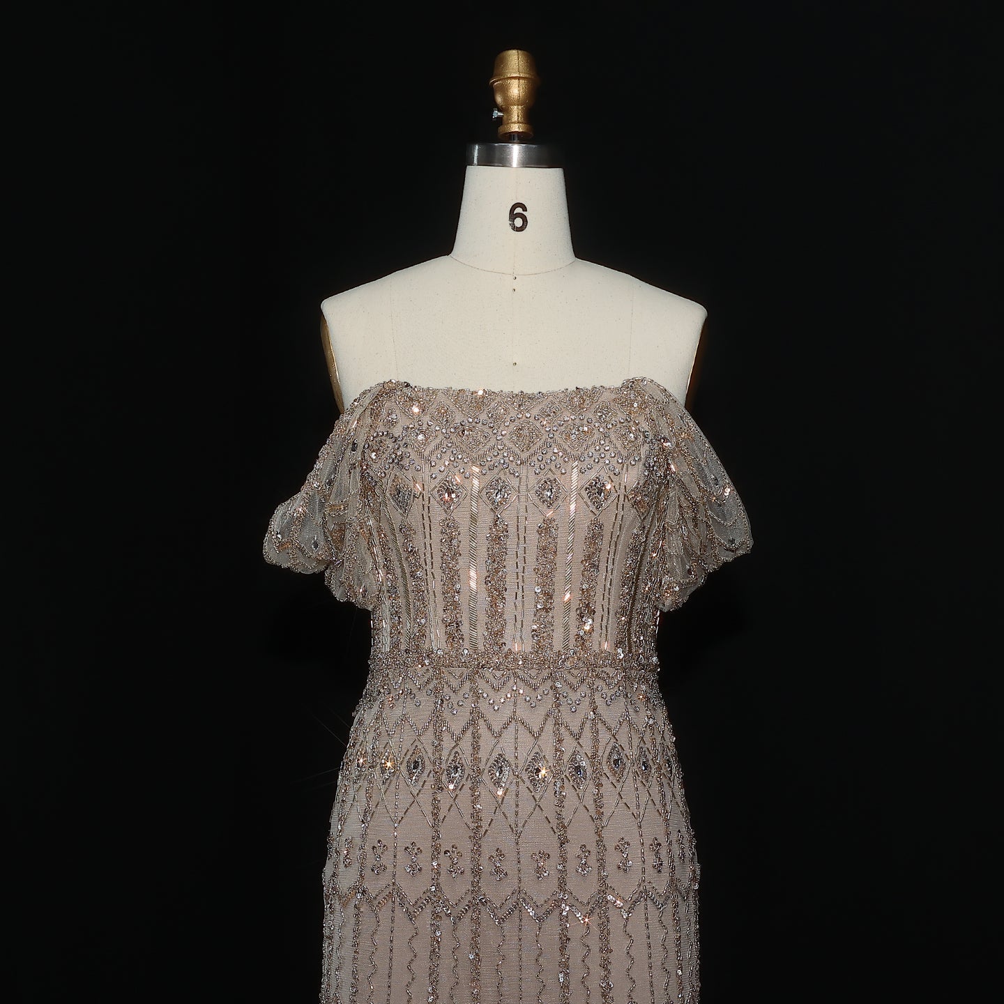 Luxury Beaded Off-Shoulder Mermaid Evening Dress SS291