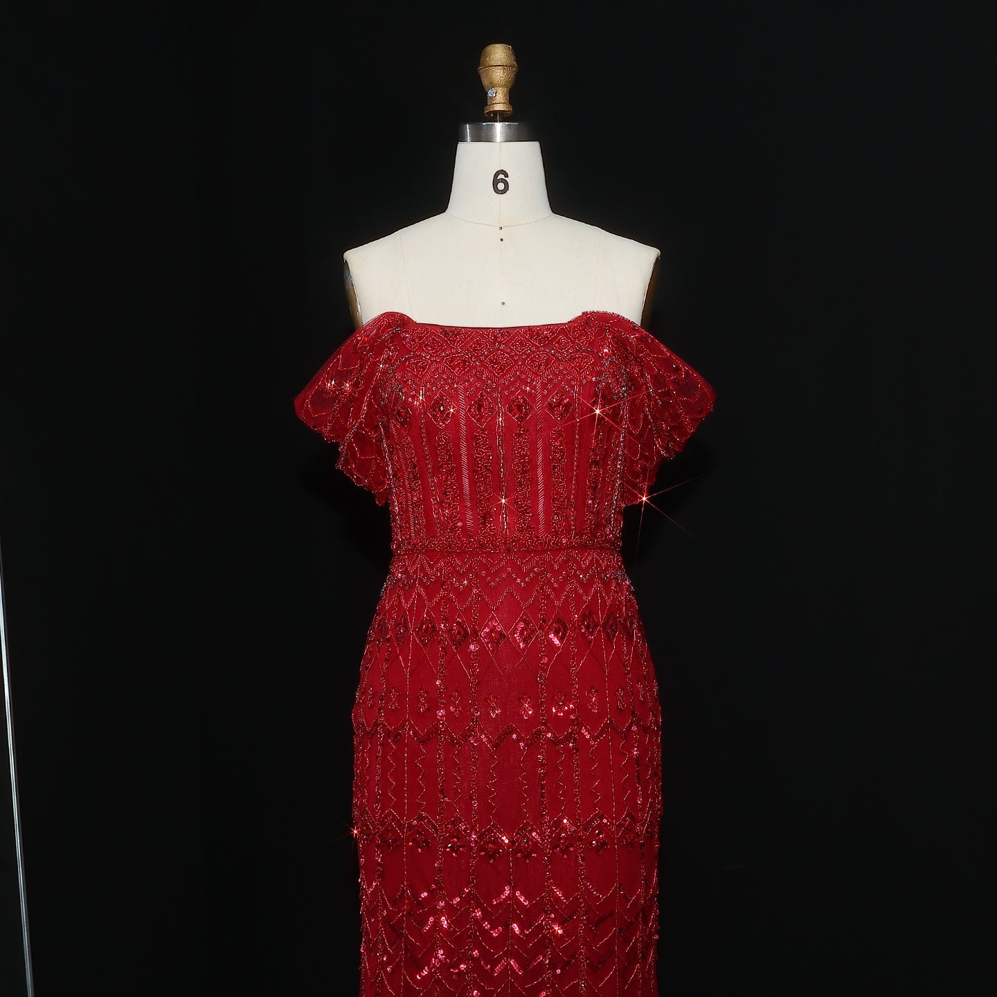 Luxury Beaded Off-Shoulder Mermaid Evening Dress SS291