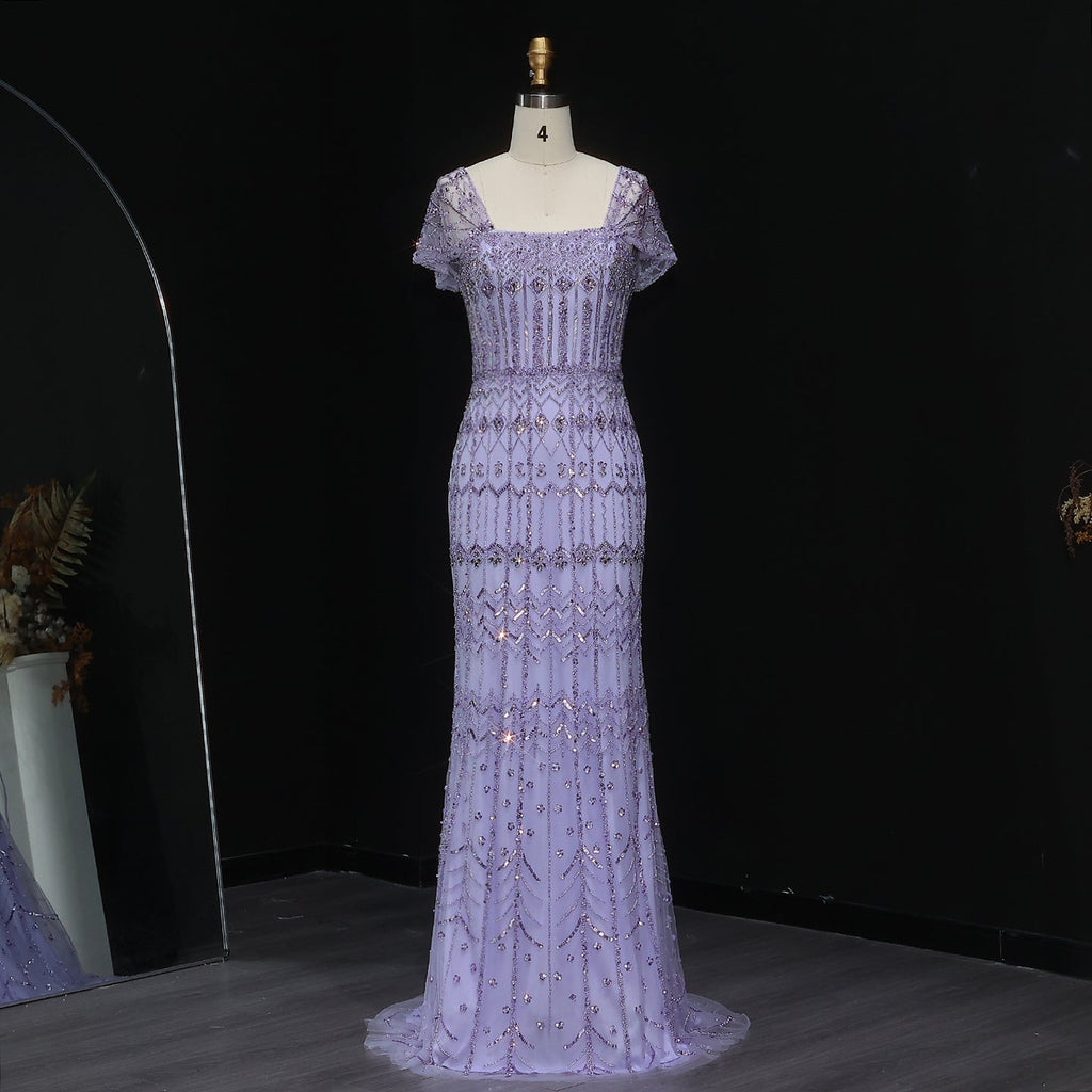 Luxury Beaded Off-Shoulder Mermaid Evening Dress SS291