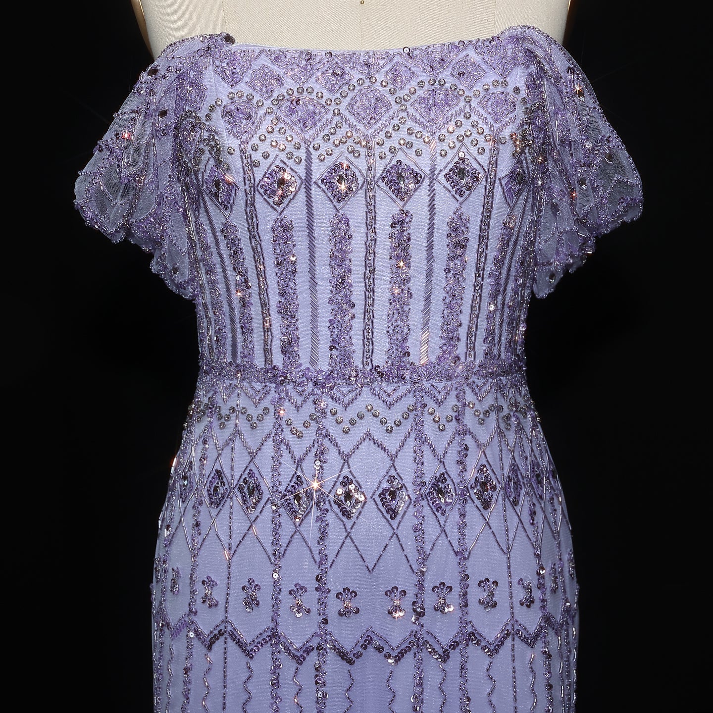 Luxury Beaded Off-Shoulder Mermaid Evening Dress SS291