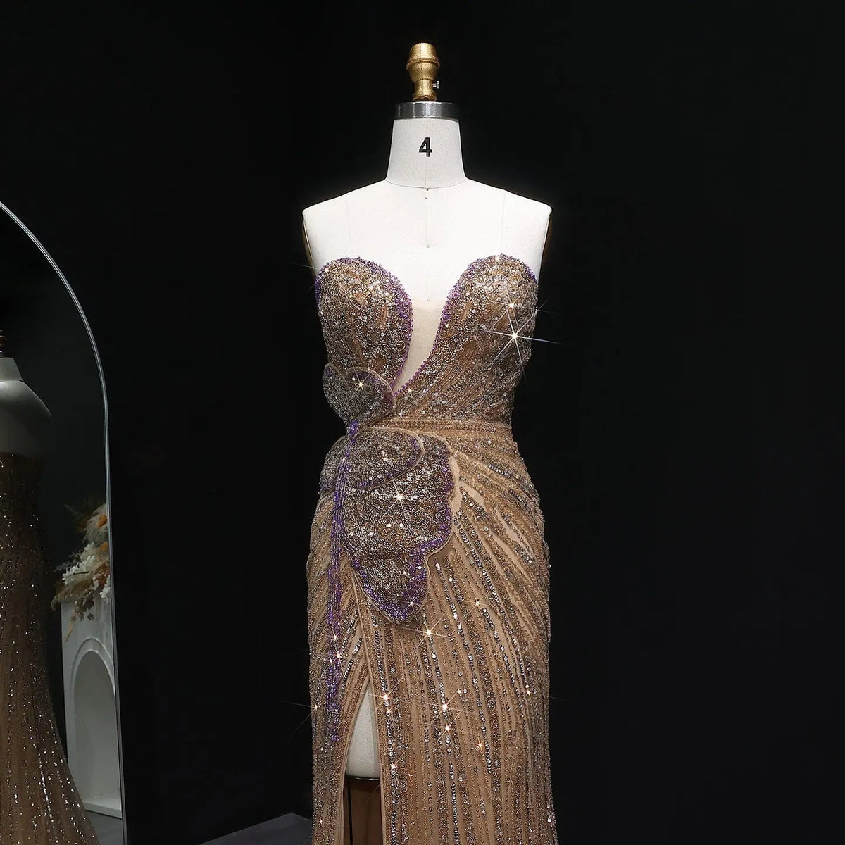 Luxury Beaded Sweetheart Pink Evening Dress SS267