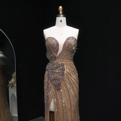 Luxury Beaded Sweetheart Pink Evening Dress SS267