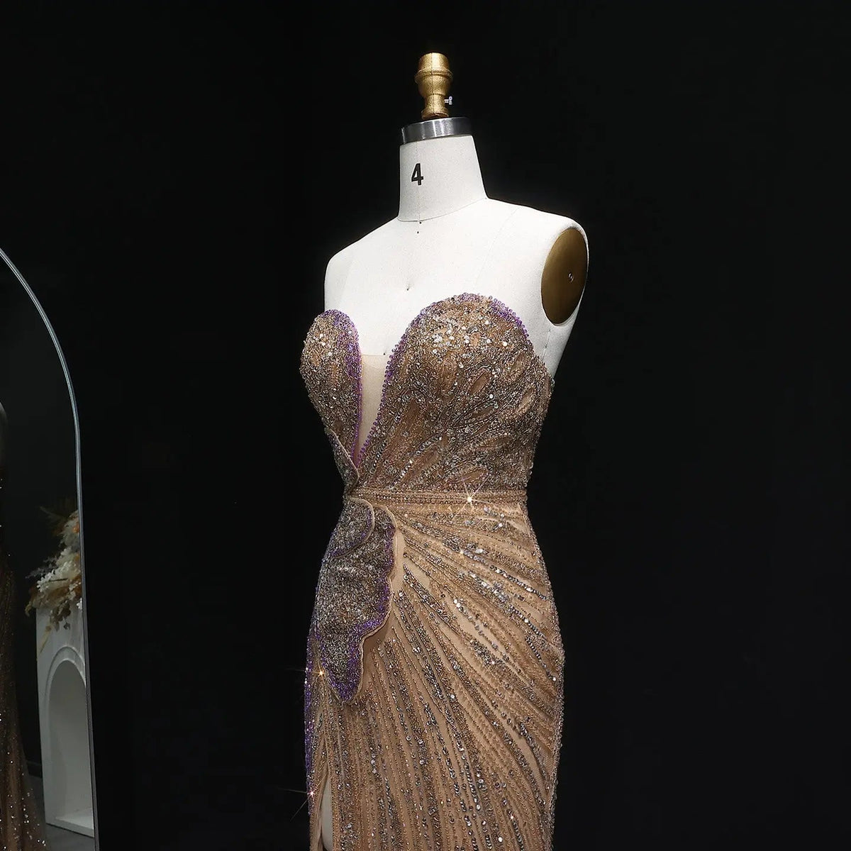 Luxury Beaded Sweetheart Pink Evening Dress SS267