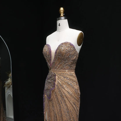 Luxury Beaded Sweetheart Pink Evening Dress SS267