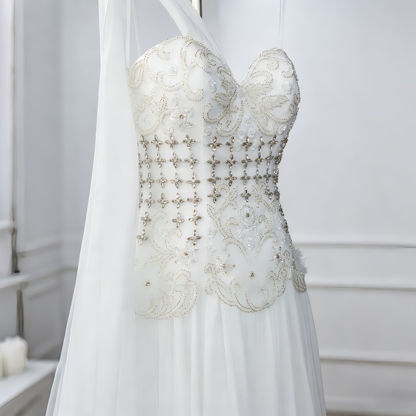 Elegant Blush Pink 3D Floral Beaded One-Shoulder Cape Evening Dress SS285