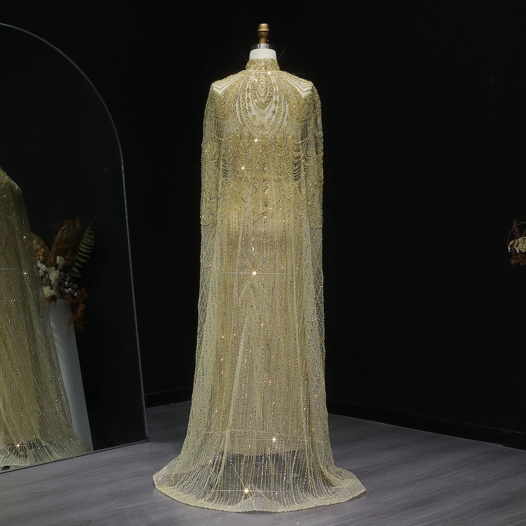 Luxury Nude Beaded High Neck 2 pieces Evening Dress SS780