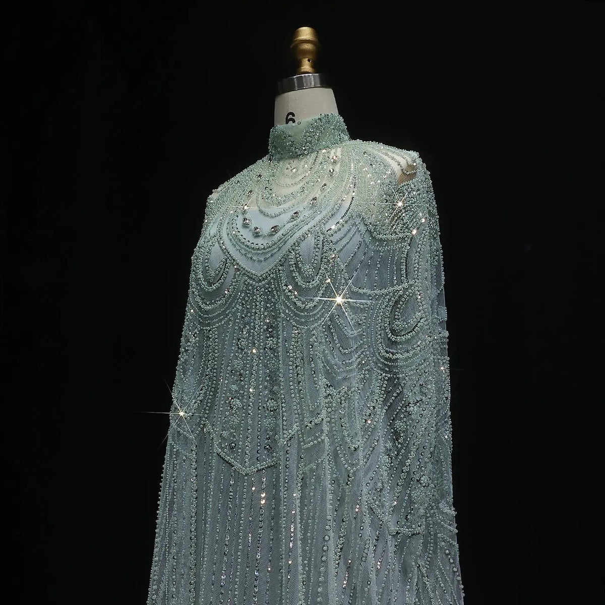 Luxury Nude Beaded High Neck 2 pieces Evening Dress SS780