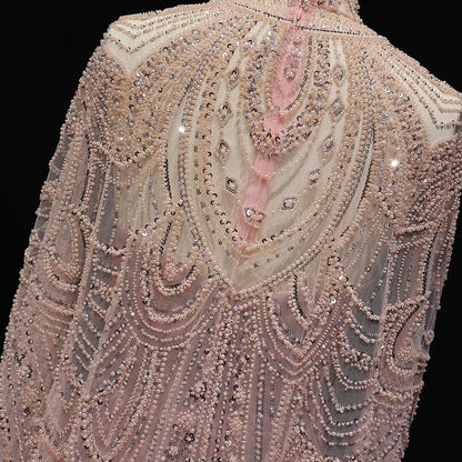 Luxury Nude Beaded High Neck 2 pieces Evening Dress SS780