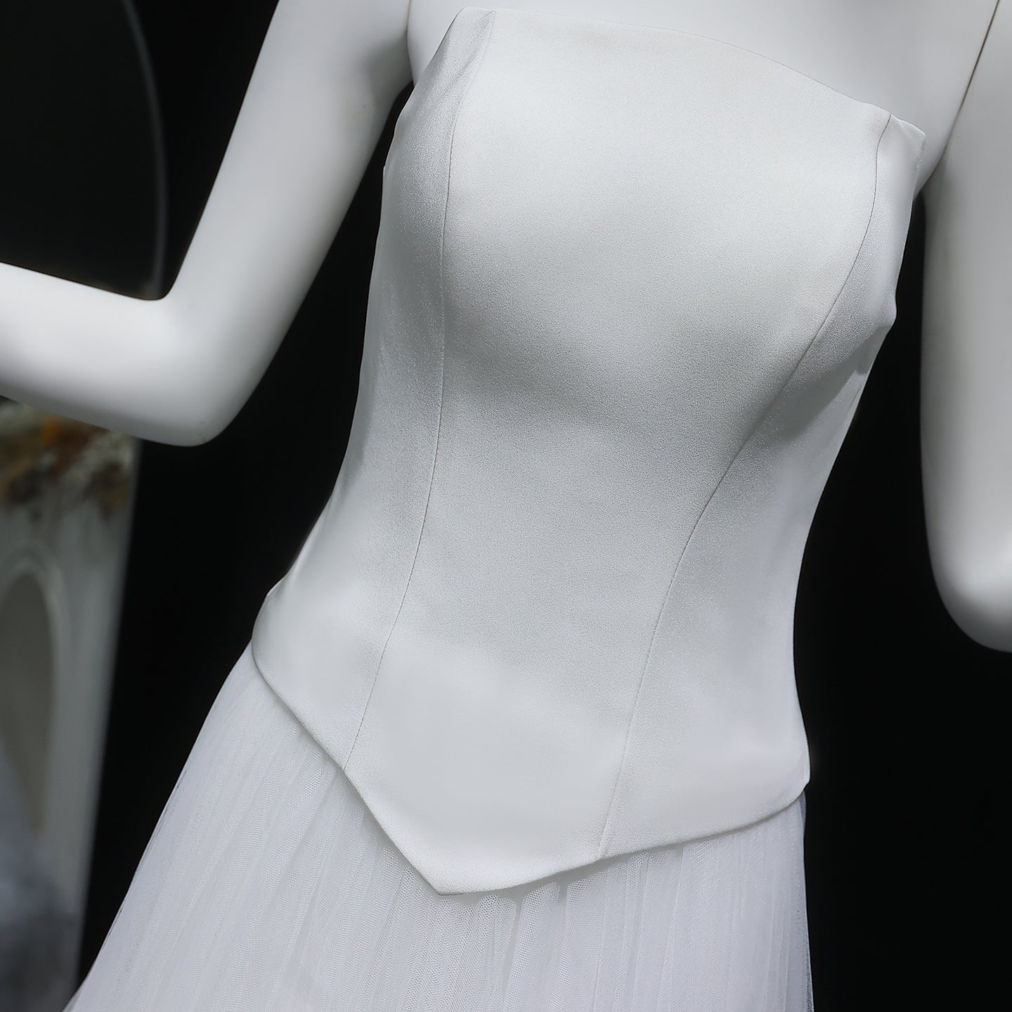 Elegant White A-Line 2 Piece Evening Dress with Ruffles SF567