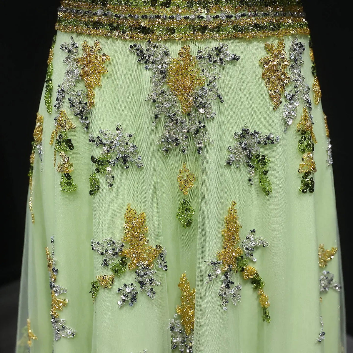 Luxury Beaded Yellow 2 Pieces Evening Dress SS490