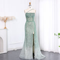 Luxury Blue One Shoulder Evening Dress with Overskirt SS710