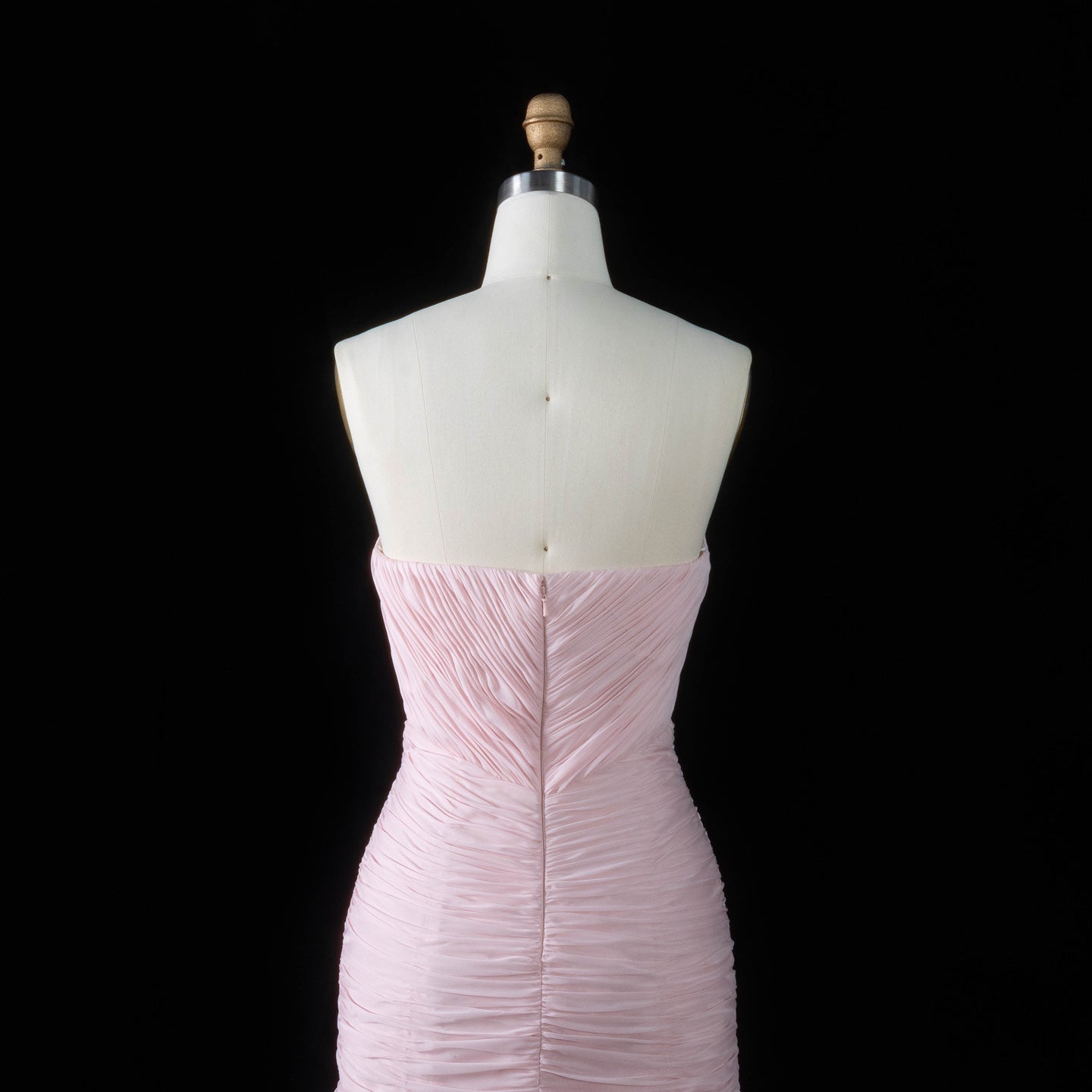 Luxury Pink Neck Pleated Chiffon Fitted Mermaid Evening Dress SF057