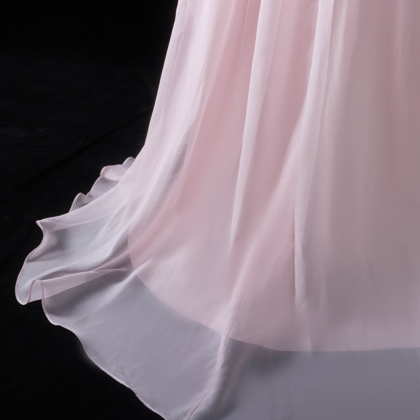 Luxury Pink Neck Pleated Chiffon Fitted Mermaid Evening Dress SF057