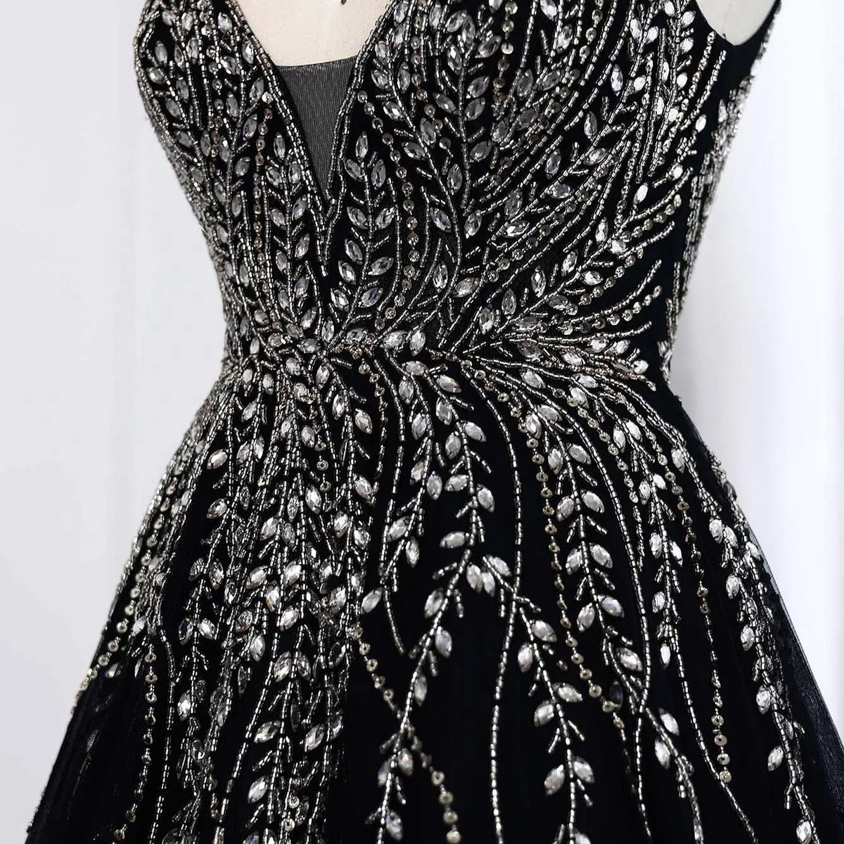 Luxury Crystal Pink Evening Dress with Ruffles SS584