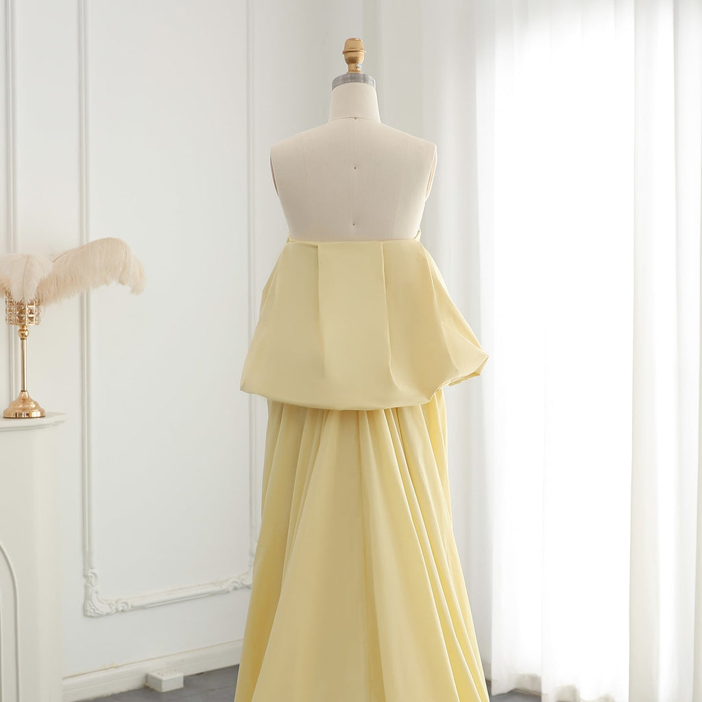 Luxury Beaded Blue Strapless Sheath Evening Dress with Cape SS454