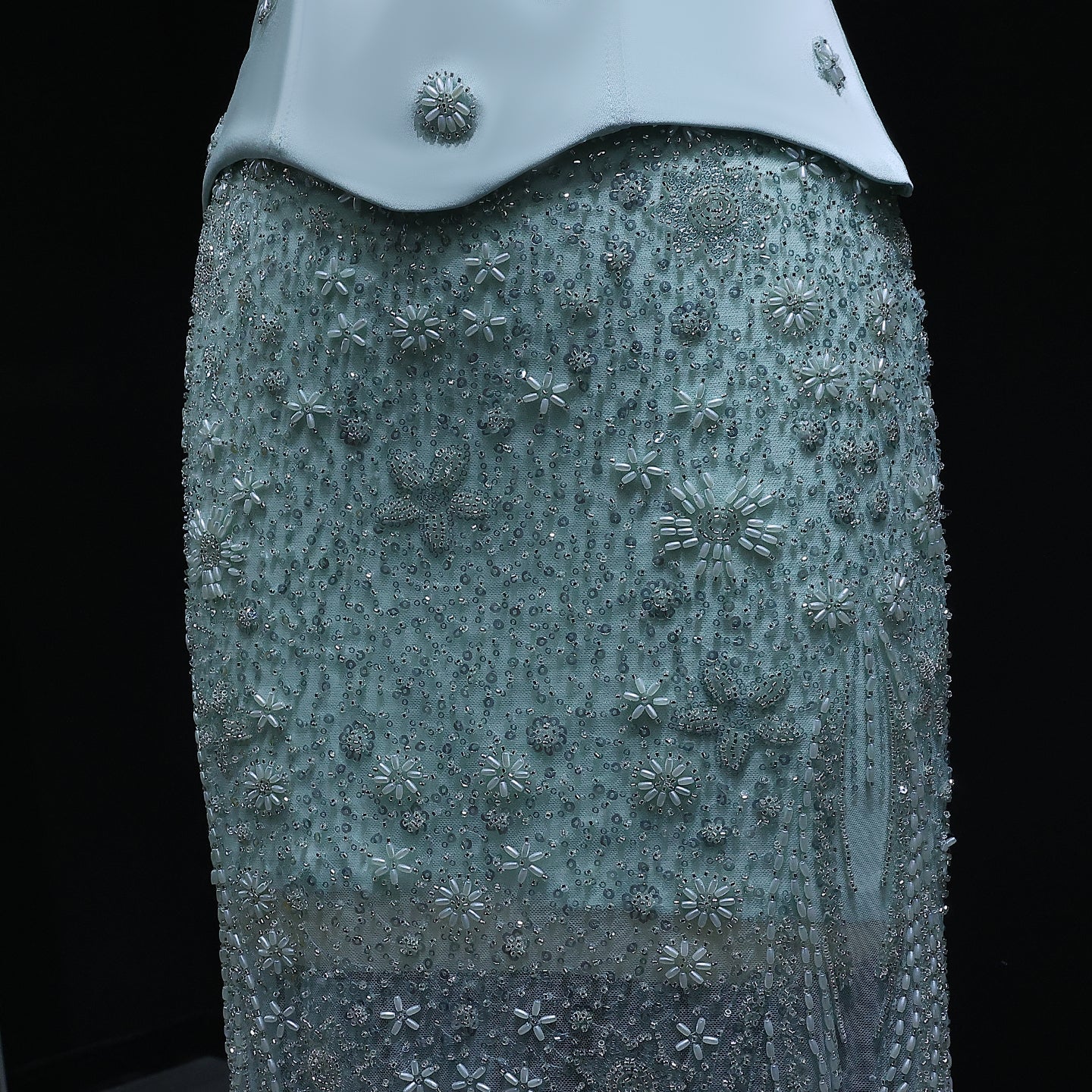 Luxury Sage Green Beaded 2 Pieces Evening Dress SS697