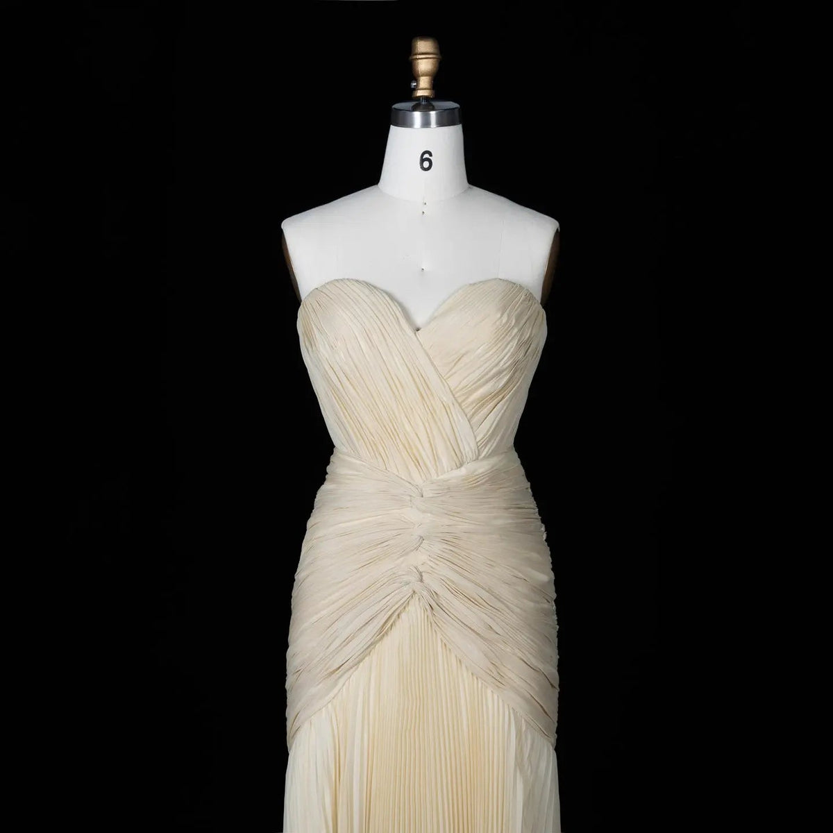 Glamorous Champagne Pleated Sweetheart Evening Dress SF035