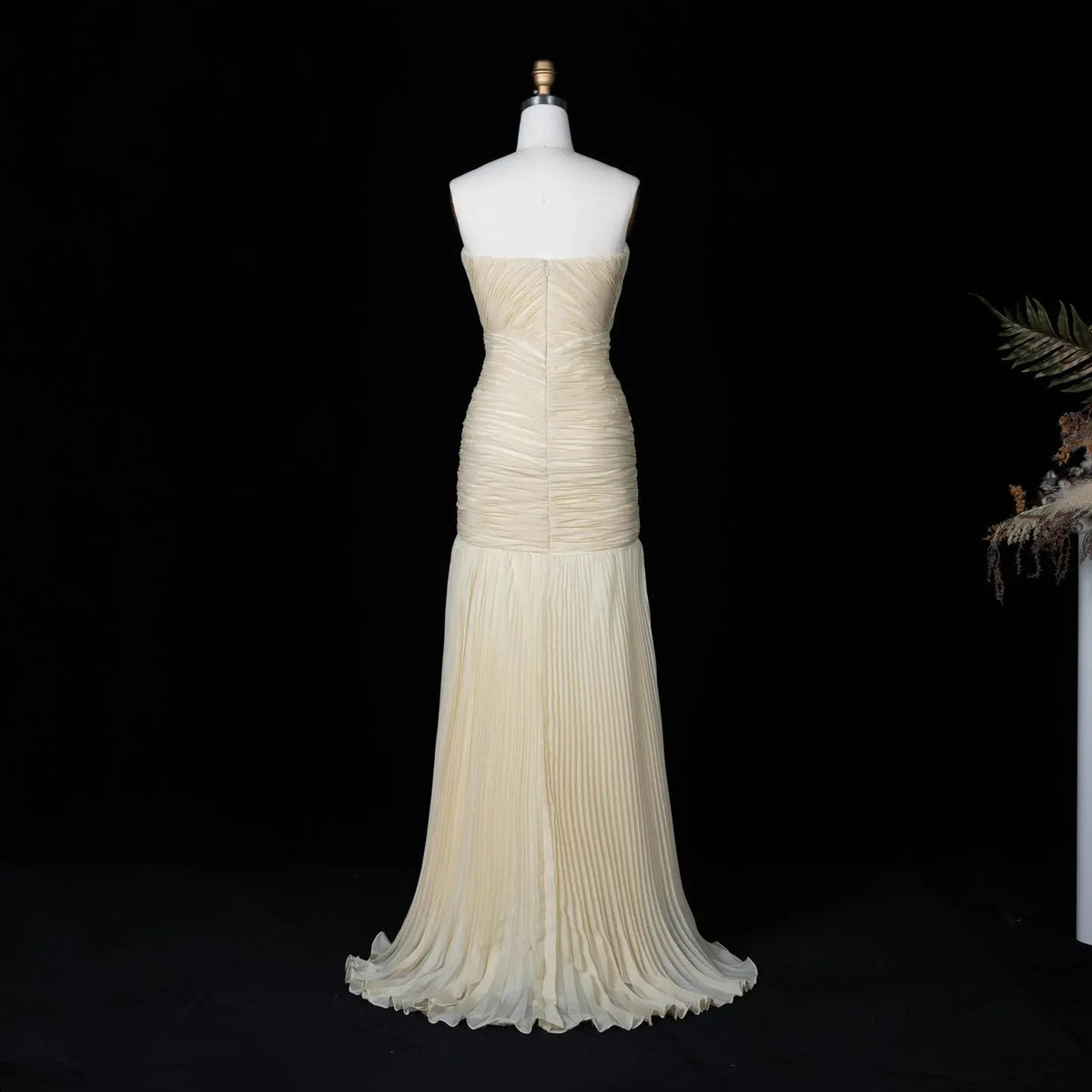 Glamorous Champagne Pleated Sweetheart Evening Dress SF035