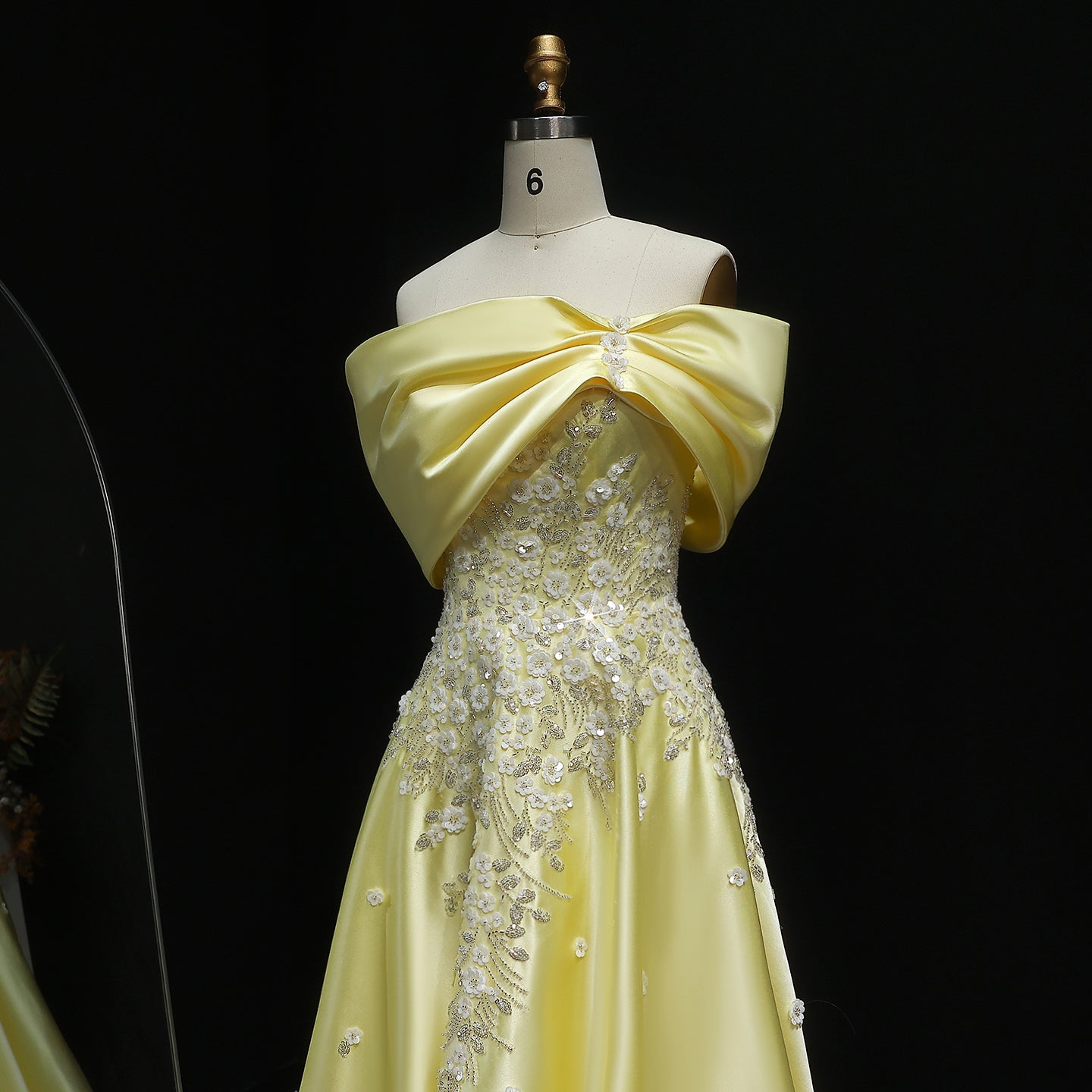 Luxury Pink 3D Floral Satin Sequin Embroidered Evening Dress XD032