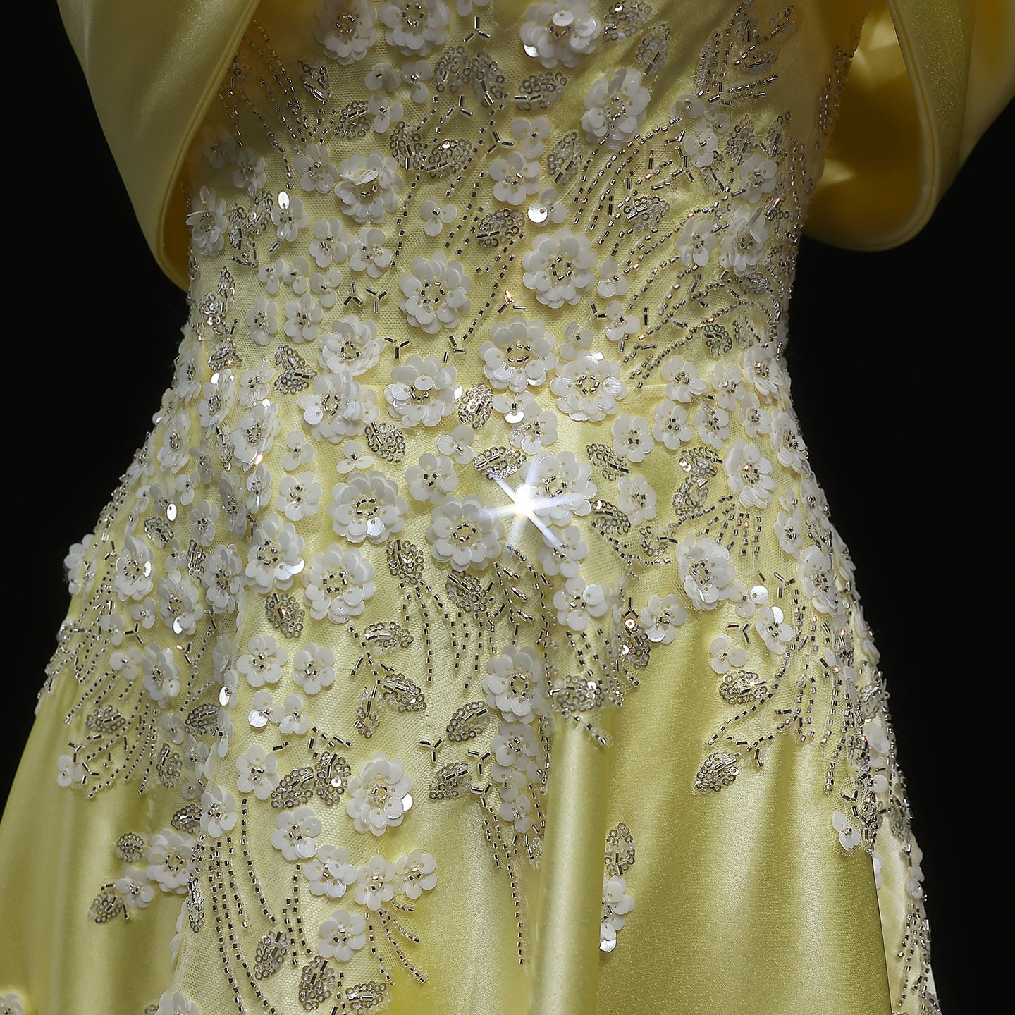 Luxury Pink 3D Floral Satin Sequin Embroidered Evening Dress XD032