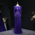 Luxury Beaded Long Sleeves Evening Dress with Overskirt SF410