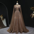 Luxury Pink Evening Dress with Cape Sleeves SS050