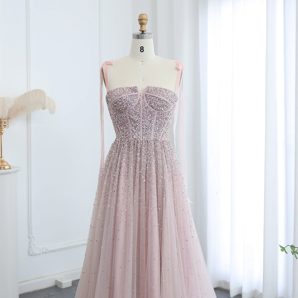 Luxury Beaded Wine Red Evening Dresses with Straps SS263