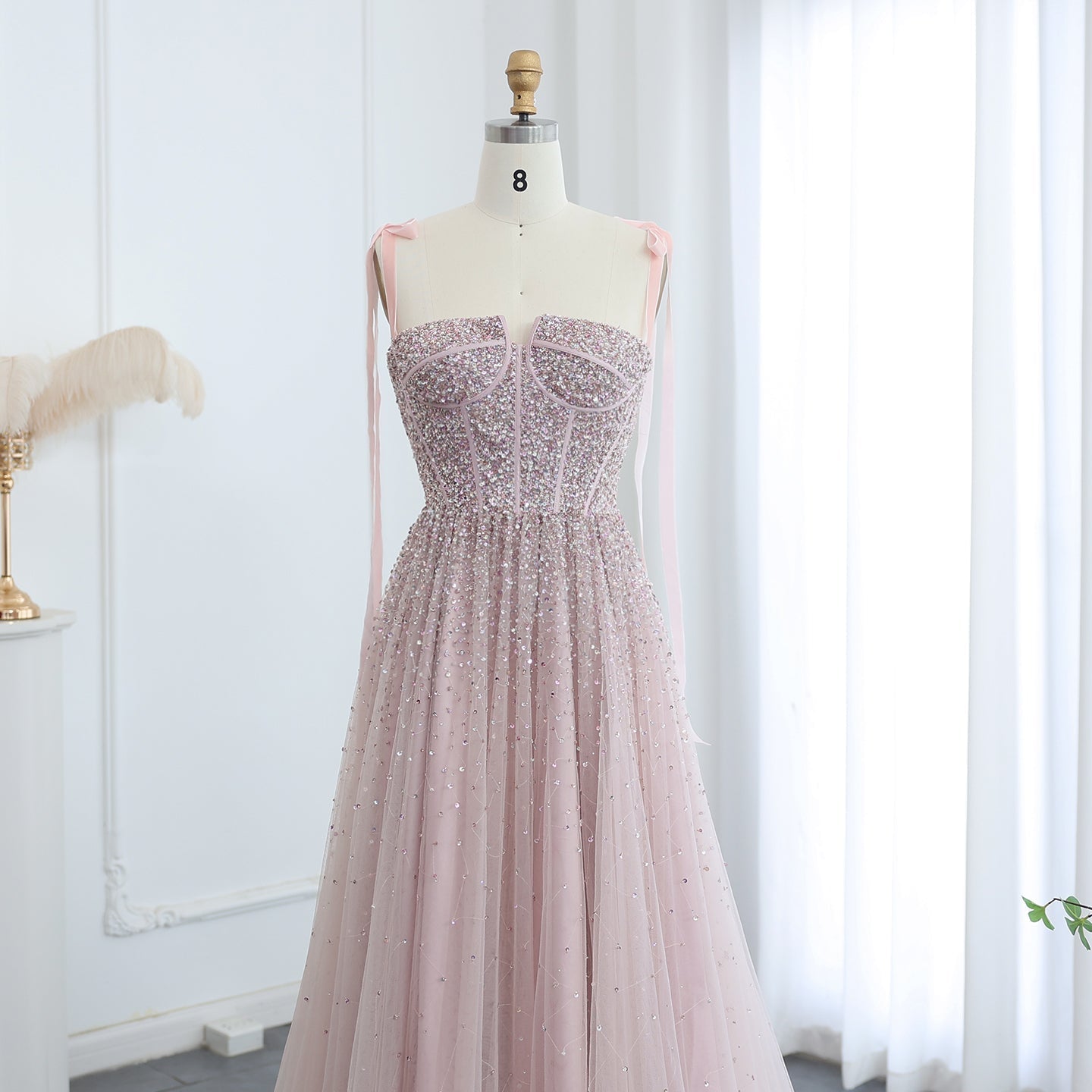 Luxury Beaded Wine Red Evening Dresses with Straps SS263