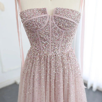 Luxury Beaded Red Evening Dresses with Straps SS263