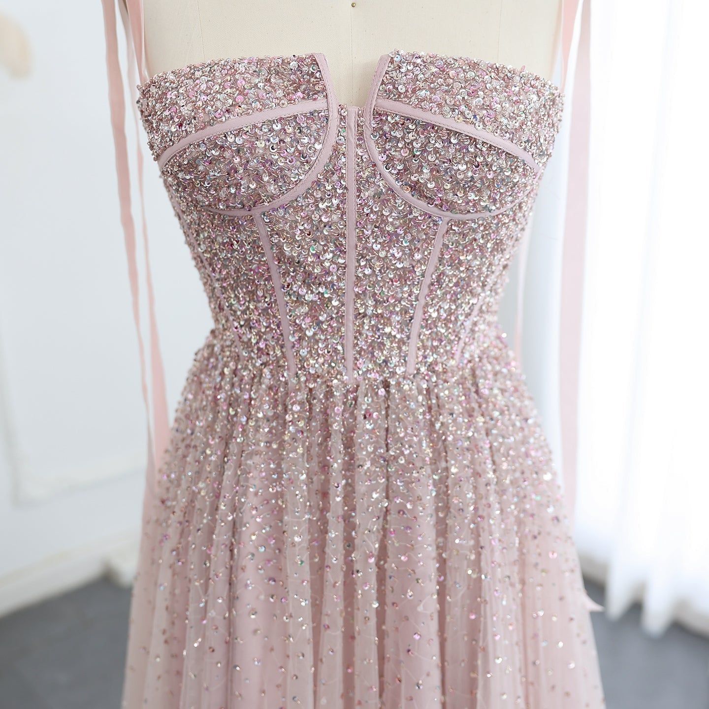 Luxury Beaded Wine Red Evening Dresses with Straps SS263