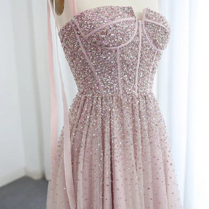 Luxury Beaded Red Evening Dresses with Straps SS263