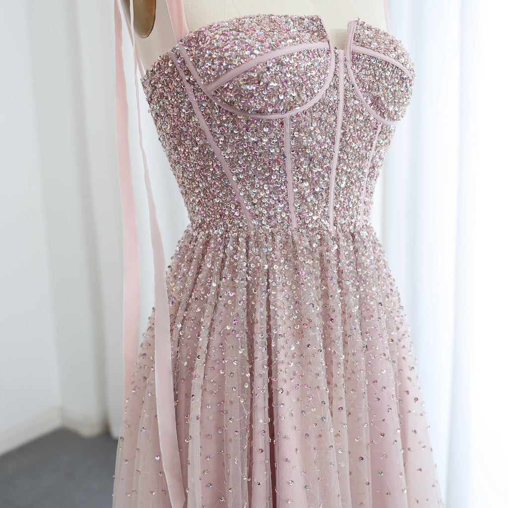 Luxury Beaded Wine Red Evening Dresses with Straps SS263