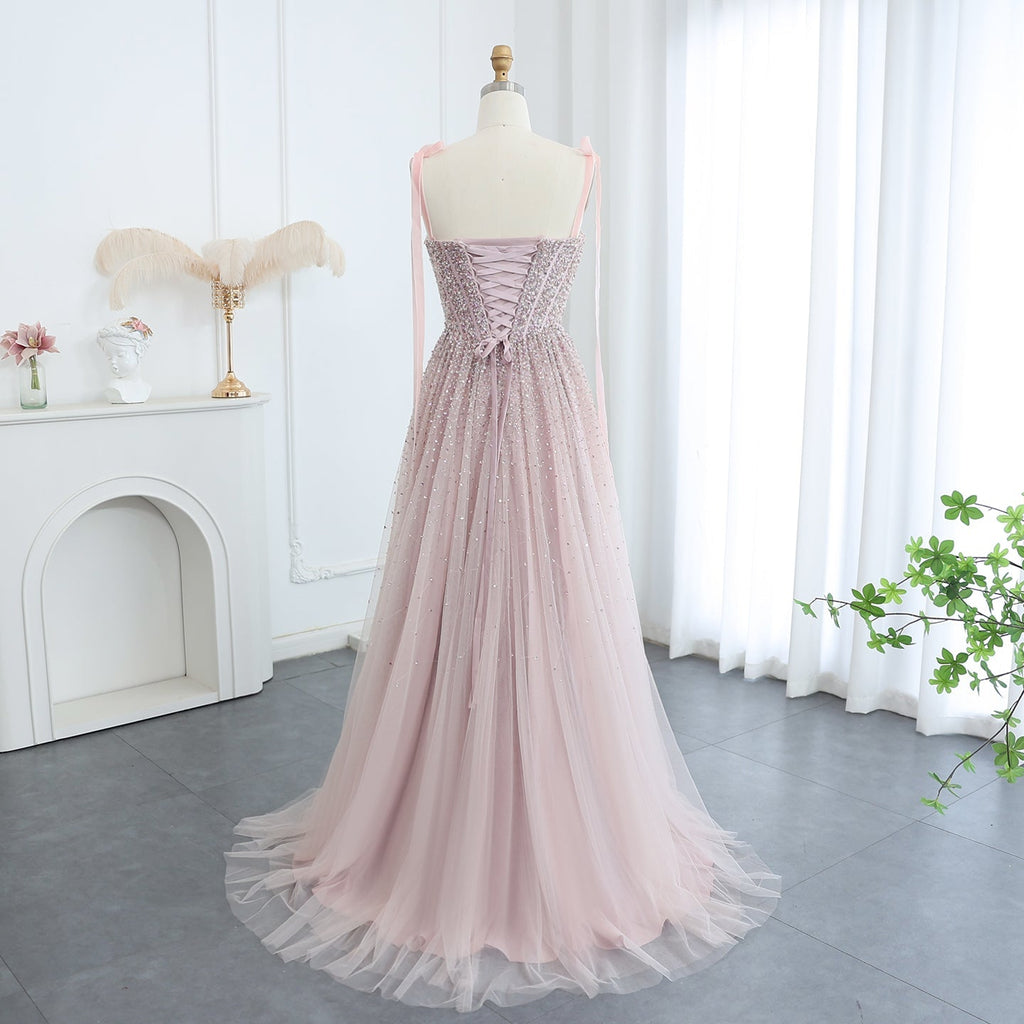 Luxury Beaded Wine Red Evening Dresses with Straps SS263
