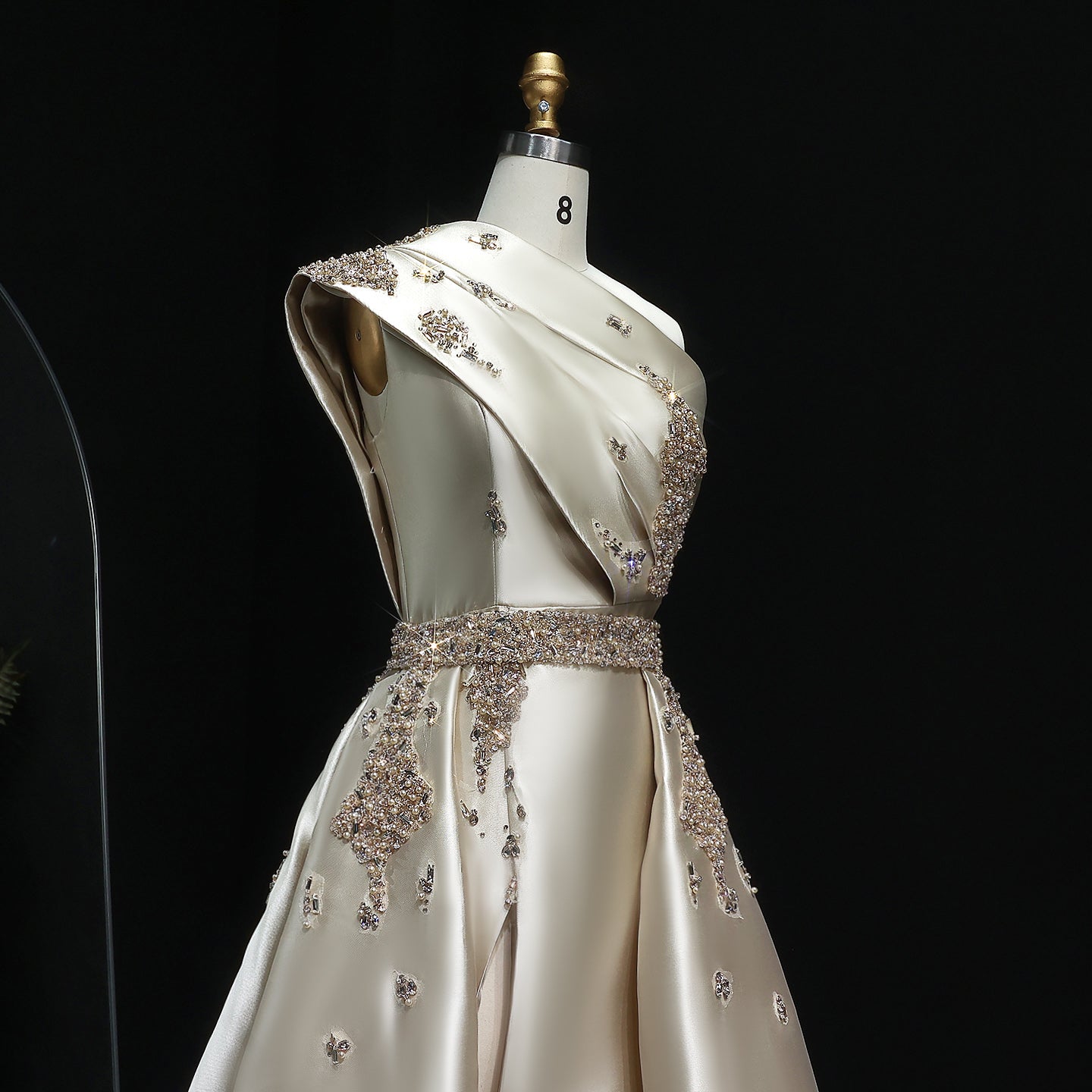 Luxury Crystal Evening Dress with Overskirt SS599