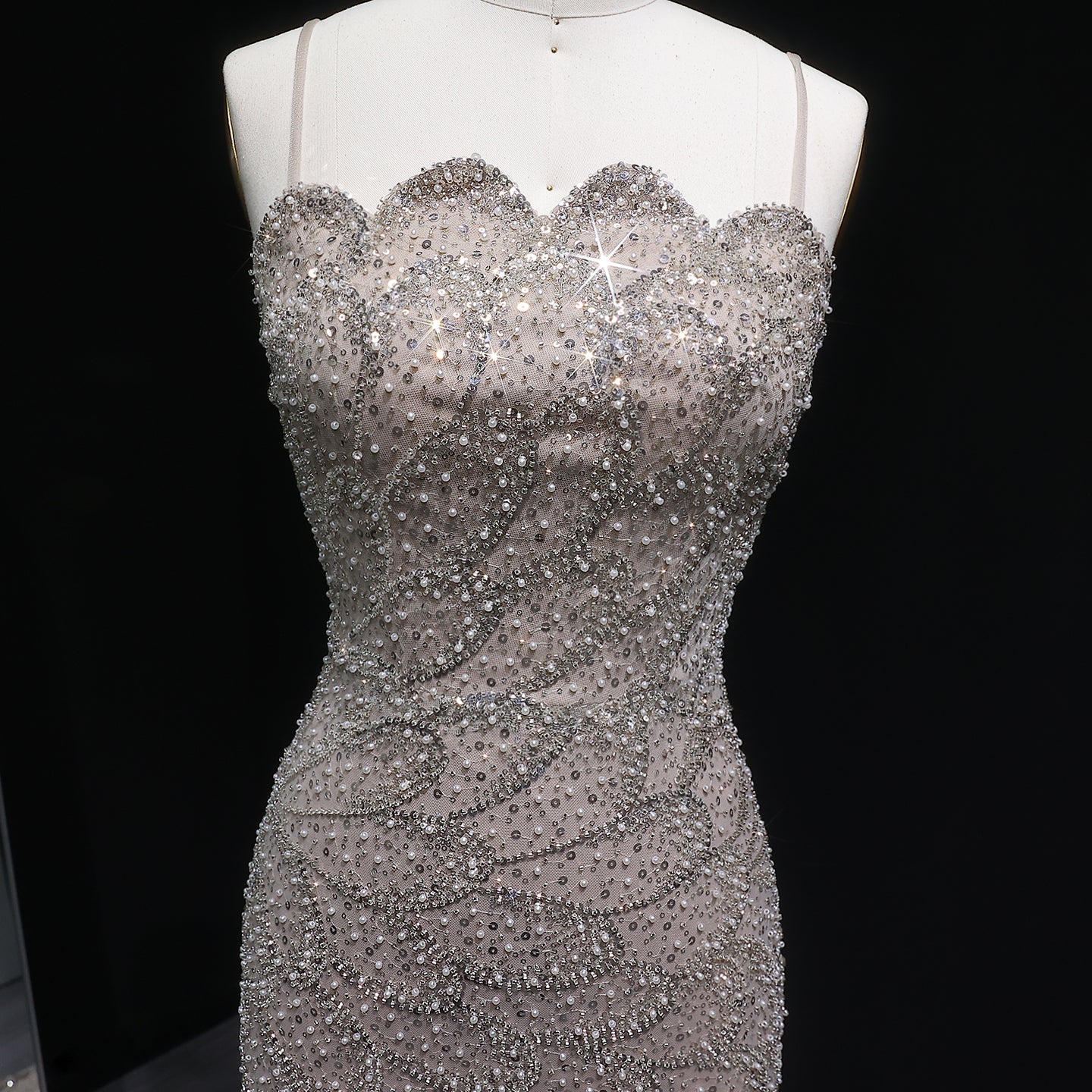 Luxury Beaded Green Mermaid Evening Dress SS601