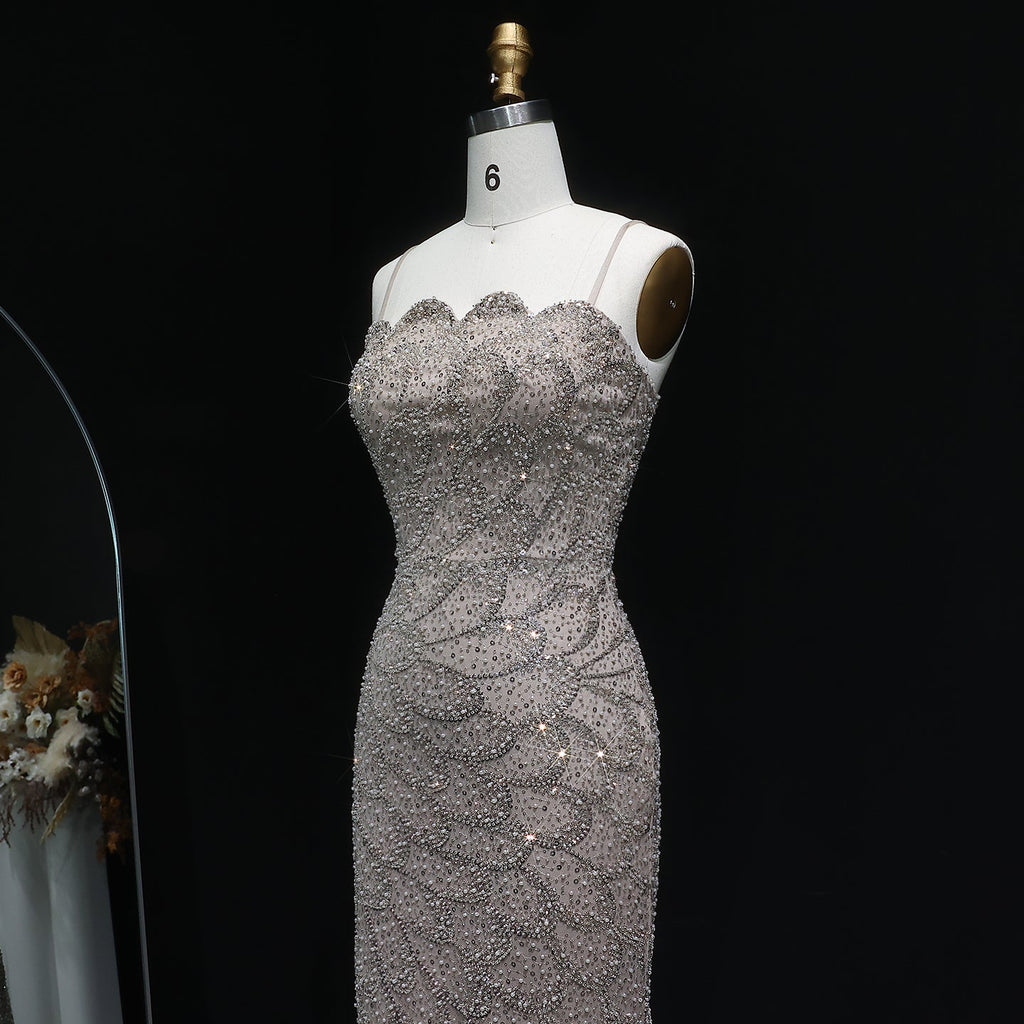Luxury Beaded Green Mermaid Evening Dress SS601