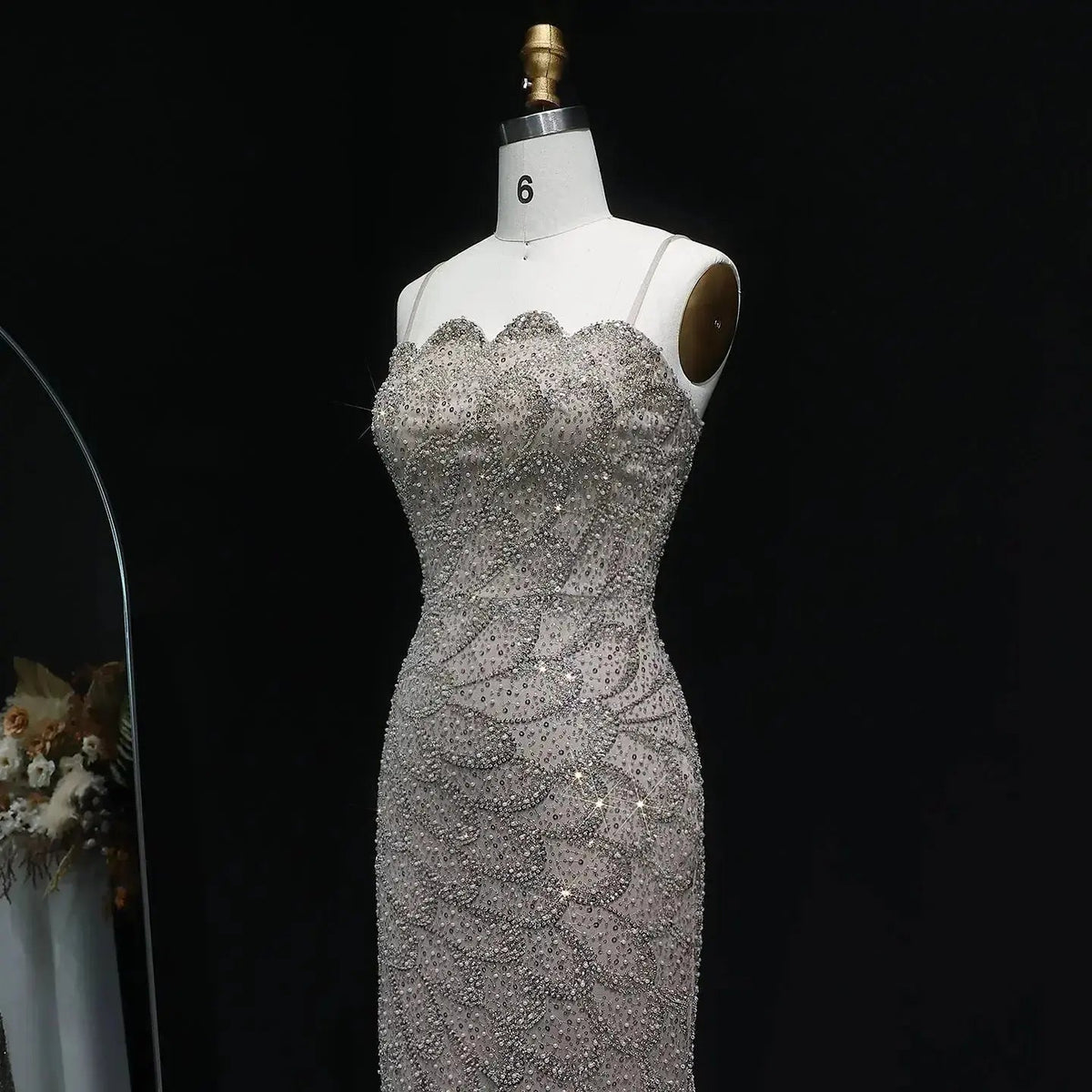 Elegant Strapless Emerald Green Evening Dress SS601