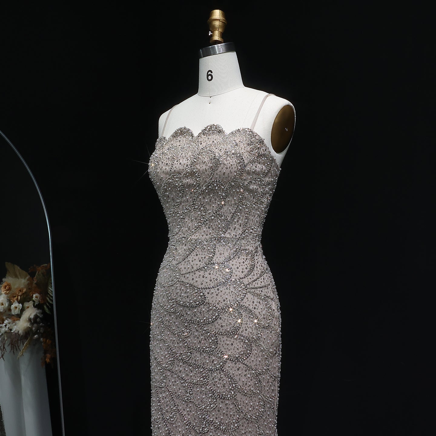 Luxury Beaded Green Mermaid Evening Dress SS601