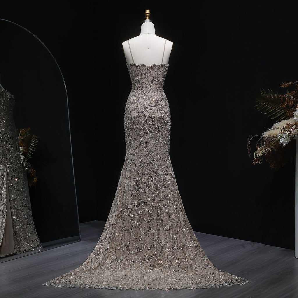 Luxury Beaded Green Mermaid Evening Dress SS601