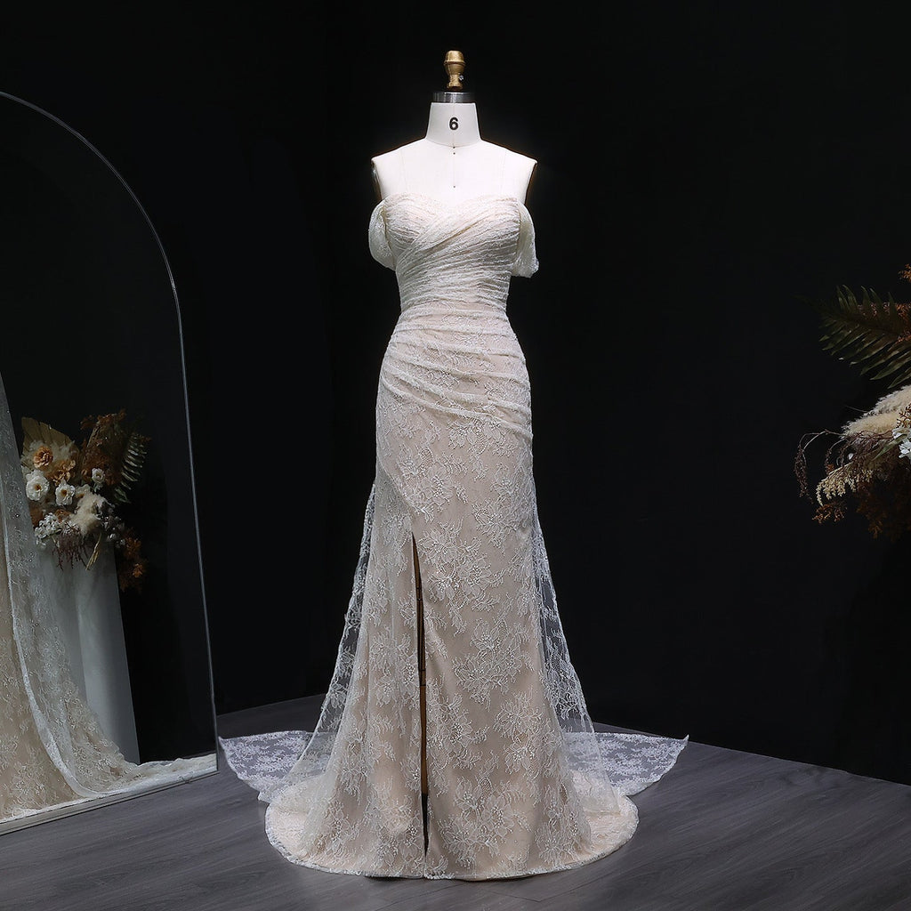 Elegant Lace Sequin Off Shoulder Evening dress SF395