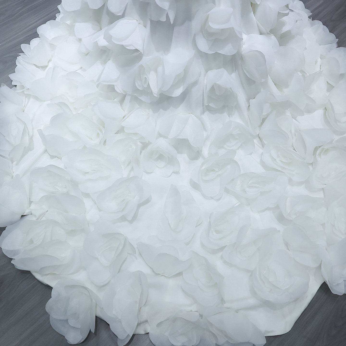 Elegant 3D flowers Off Shoulder White Evening Dress SF206