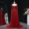 Luxury Mermaid Beaded Evening Dress with Cape SS156