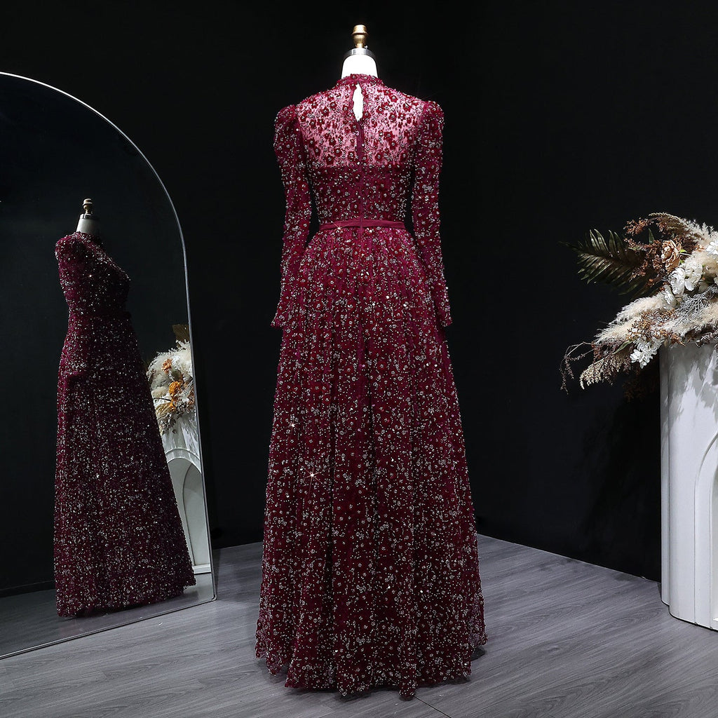 Luxury Delicate Pink 3D Floral Evening Dress with ruffles SS700
